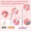 Lullulii Kids Spray Mop,Toddler Mop Cleaning Set, Real Working Mini Mop & Kids Broom Dustpan Set, Housekeeping Pretend Play Toy, Montessori Kid Cleaning Toy Set Includes Organizer Clip -Pink view 3