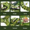 GLOTOYS Dinosaur Race Track Playset with Dinosaur Figures & Slot Car Race Tracks for Kids, DIY Puzzle Building Set, Dinosaur Winding Road Rail Car, for Boys & Girls (XC266A) view 4