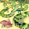 GLOTOYS Dinosaur Race Track Playset with Dinosaur Figures & Slot Car Race Tracks for Kids, DIY Puzzle Building Set, Dinosaur Winding Road Rail Car, for Boys & Girls (XC256A) view 2