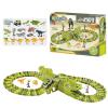 GLOTOYS Dinosaur Race Track Playset with Dinosaur Figures & Slot Car Race Tracks for Kids, DIY Puzzle Building Set, Dinosaur Winding Road Rail Car, for Boys & Girls (XC256C) view 1