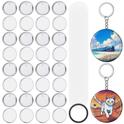 58 mm/ 2.25 Inch Metal Button Badge Sets, 100 Sets Button Maker Keychains Supplies, Including Metal Shell, Plastic Film, Backing Parts, Keychains, Perfect for Button Maker Machine & Badge Press