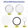 58 mm/ 2.25 Inch Metal Button Badge Sets, 100 Sets Button Maker Keychains Supplies, Including Metal Shell, Plastic Film, Backing Parts, Keychains, Perfect for Button Maker Machine & Badge Press view 3