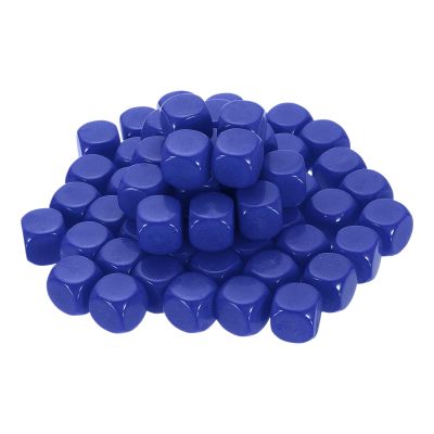 uxcell 60Pcs Rounded Blank Six Sided Dice 16mm/0.6inch Acrylic Dice Cube with Smoothed Surface for Party Board Game Craft Making, Blue