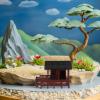 Abaodam Micro Landscape Pavilion Decor: Miniature Pavilion Statue for Aquarium and Bonsai - Mini Bonsai Landscaping Ornament for Terrarium and Garden view 4