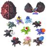 3D Printed Dragon Egg with 10 Unique Spiders, 3D Printed Animals Toys, Surprise Spider Fidget Toy Set for Party Favors, Fun Gift for Kids (Black-Red) view 1