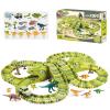 GLOTOYS Dinosaur Race Track Playset with Dinosaur Figures & Slot Car Race Tracks for Kids, DIY Puzzle Building Set, Dinosaur Winding Road Rail Car, for Boys & Girls (XC256B)