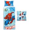 Jay Franco Kids Slumber Bag and Pillow - 54 x 27 Inch Comfy Indoor Sleeping Bag for School and Sleepovers, 2 Piece Set, Blue - Spiderman view 1