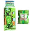 Jay Franco Kids Slumber Bag and Pillow - 54 x 27 Inch Comfy Indoor Sleeping Bag for School and Sleepovers, 2 Piece Set, Green - Minecraft view 1