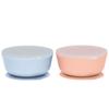 WeeSprout Suction Bowls for Baby & Toddlers (Set of 2) - 100% Silicone w/Plastic Lid - Leak Proof Feeding Supplies - Dishwasher & Microwave Safe Infant Dinnerware w/Extra Strong Base view 1