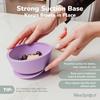 WeeSprout Suction Bowls for Baby & Toddlers (Set of 2) - 100% Silicone w/Plastic Lid - Leak Proof Feeding Supplies - Dishwasher & Microwave Safe Infant Dinnerware w/Extra Strong Base view 4