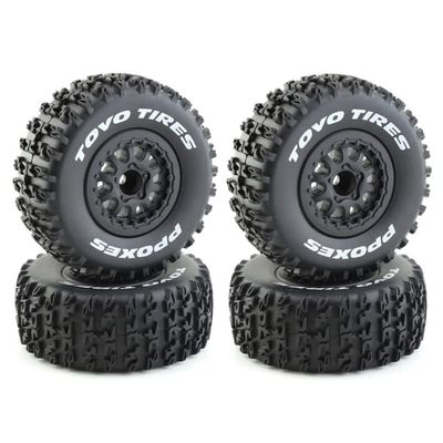 112mm 1/10 RC Short Course Truck set z tread Strong grip Wear-resistant Rubber tire 12mm Hex Suitable for upgrading all brands of 1/10 RC off-road vehicles OEM parts,W33/4PCS