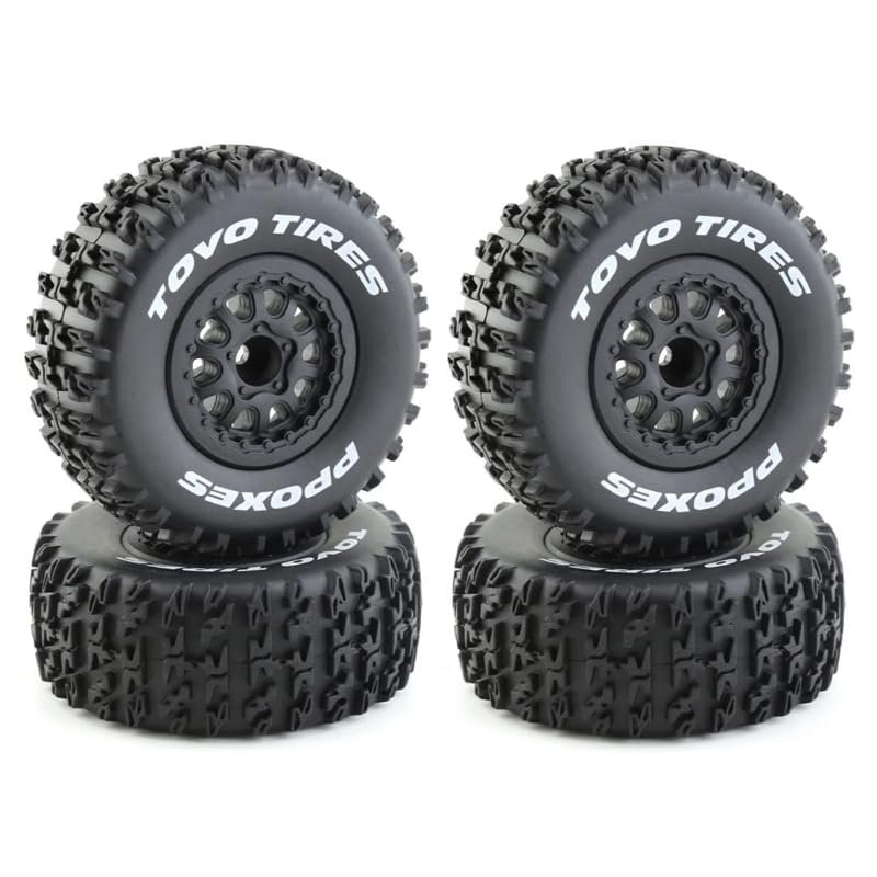 112mm 1/10 RC Short Course Truck set z tread Strong grip Wear-resistant Rubber tire 12mm Hex Suitable for upgrading all brands of 1/10 RC off-road vehicles OEM parts,W33/4PCS
