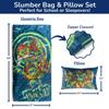 Jay Franco Kids Slumber Bag and Pillow - 54 x 27 Inch Comfy Indoor Sleeping Bag for School and Sleepovers, 2 Piece Set, Blue - Teenage Mutant Ninja Turtles view 2