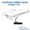 17.7 1:70 Scale Airplane Model G650 Gulfstream Plane Model Diecast Collectibles Resin Aircraft Model for Collection Or Gift view 3