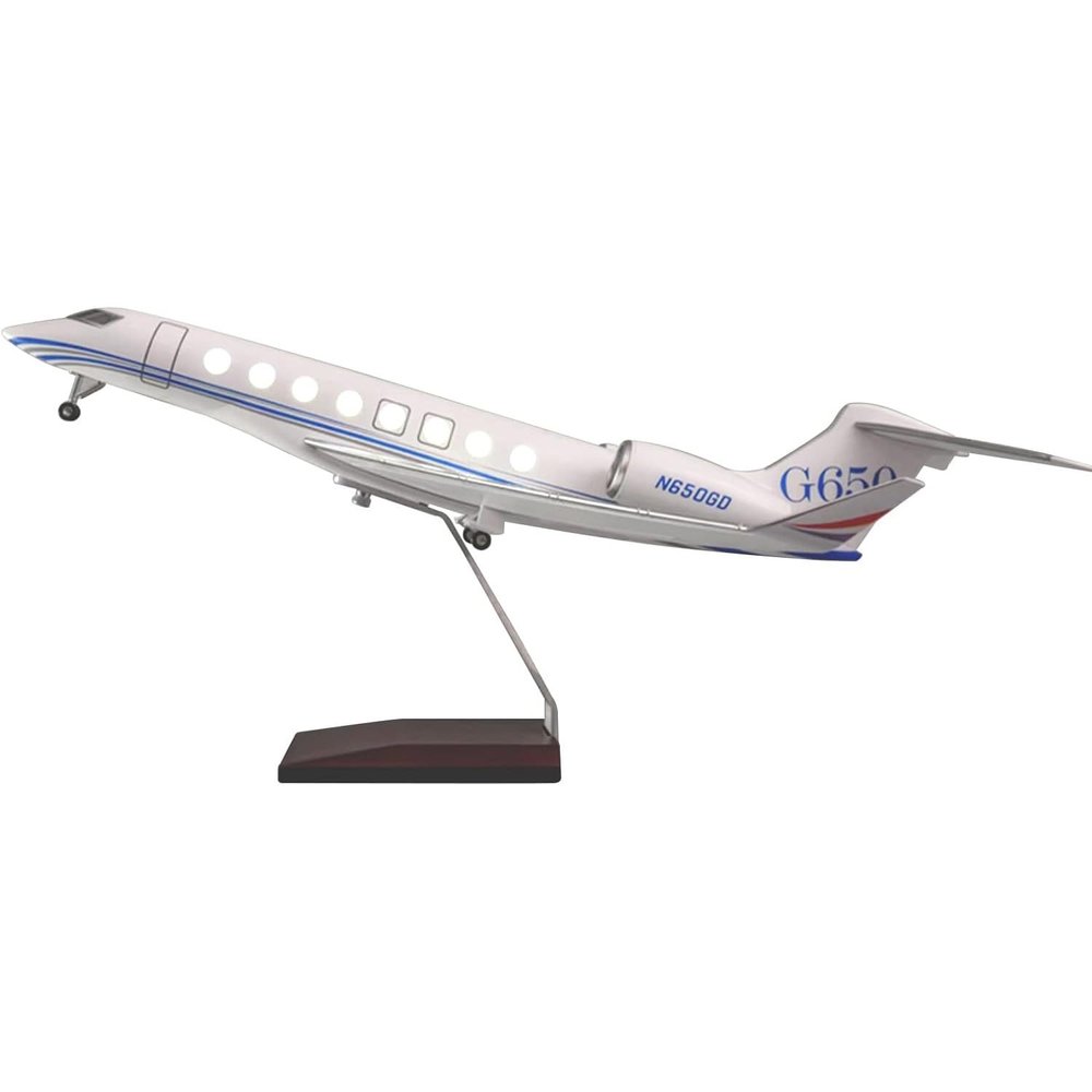17.7 1:70 Scale Airplane Model G650 Gulfstream Plane Models Collectibles ABS Model Jets for Decoration or Office Ornaments Gift(Upgraded)