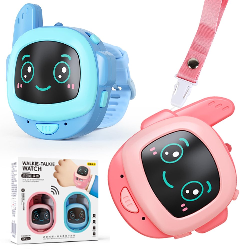 Walkie Talkie Kid's WatchesToys for Boys Girls Aged 3 to 12 Years Old for Outdoor Adventure, Camping,and Birthday Giftswith Wearable/Lanyard/Handheld 2 Pack3280 ft Talk Range