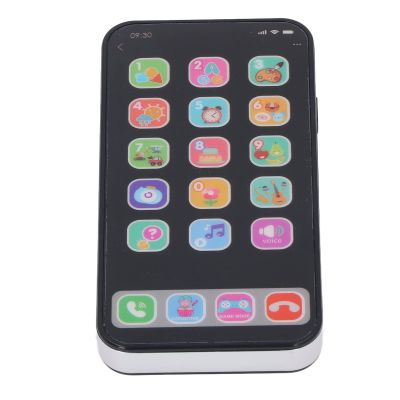 Keenso Baby Children Phone Toy with Blinking Lights and Music, Compact Toddler Phone Toy for Car or Stroller Entertainment (English Black)