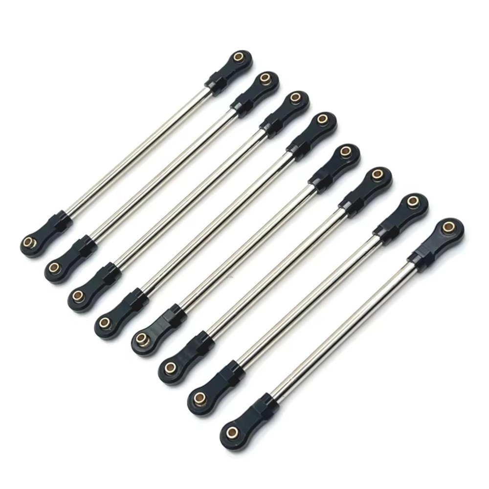 tctrbvv Rc Connecting Rod for YK4016 1/10 Metal Adjustable for Chassis Pull Rod Set Rc Crawler Car Truck for Buggy Truggy Parts and Accessories Upgrade Replacement and Use(Black)
