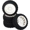 1/8 RC Buggy Tires &17mm Hex Wheels Rims Set Compatible with Arrma Typhon, Kyosho, Losi, Redcat, HPI,Fits 1/8 Off-Road Buggies  4 Pack (White) view 2