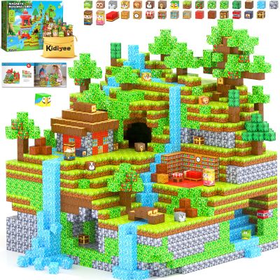 150PCS Magnetic Blocks - Mine Magnet World Forest Animal Set, Magnet Toys Games for Kids Ages 4-6 6-8 8-12, Magnetic Building Blocks for Boys & Girls, STEM Montessori Sensory Toys for Kids Ages 3+