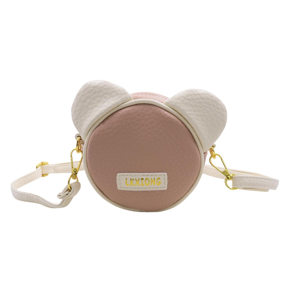 Amamcy Cute Round shape Purse for Girls Women Small Mouse Ear Crossbody Bag Soft Leather Round Purse Cute Wallet Coin Purses