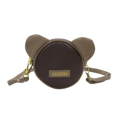Amamcy Cute Round shape Purse for Girls Women Small Mouse Ear Crossbody Bag Soft Leather Round Purse Cute Wallet Coin Purses