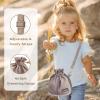 Nature Collection Bag for Rock, Leaf, Pine Cones, Beach Glass, Kids, Teens & Women Canvas Crossbody Treasure Hunting Bag with Drawstring Closure,Sand-Sifting Mesh Bottom & 2 Pockets Dusty Pink view 2