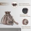 Nature Collection Bag for Rock, Leaf, Pine Cones, Beach Glass, Kids, Teens & Women Canvas Crossbody Treasure Hunting Bag with Drawstring Closure,Sand-Sifting Mesh Bottom & 2 Pockets Dusty Pink view 3