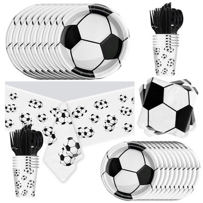 113Pcs Soccer Birthday Party Tableware Supplies Set,Soccer Lovers Party Tableware Set,For Baby Shower Sports Themed Birthday Party Ornamentation