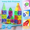 Mini Diamond Texture Magnetic Tiles with Iron Box, 40 PCS Travel Magnetic Tiles, STEM Educational Building Set Construction Toys for Kids Ages 3+, Portable Building Toys for Toddlers, Boys & Girls view 4