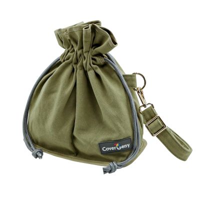 Nature Collection Bag for Rock,Leaf, Pine Cones, Beach Glass, Kids, Teens & Women Canvas Crossbody Treasure Hunting Bag with Drawstring Closure,Sand-Sifting Mesh Bottom & 2 Compartments Army Green