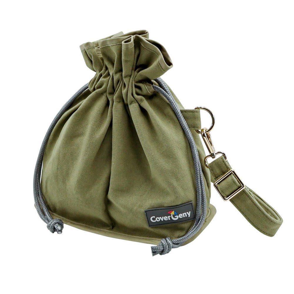 Nature Collection Bag for Rock,Leaf, Pine Cones, Beach Glass, Kids, Teens & Women Canvas Crossbody Treasure Hunting Bag with Drawstring Closure,Sand-Sifting Mesh Bottom & 2 Compartments Army Green