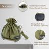Nature Collection Bag for Rock,Leaf, Pine Cones, Beach Glass, Kids, Teens & Women Canvas Crossbody Treasure Hunting Bag with Drawstring Closure,Sand-Sifting Mesh Bottom & 2 Compartments Army Green view 3