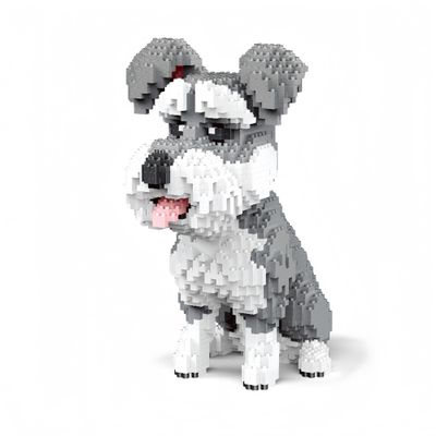 alltogetho Adorable Schnauzer Dog Building Blocks Toy - Micro Mini Size, Ideal for Pet Lovers, and Great as Home Decor & Gift