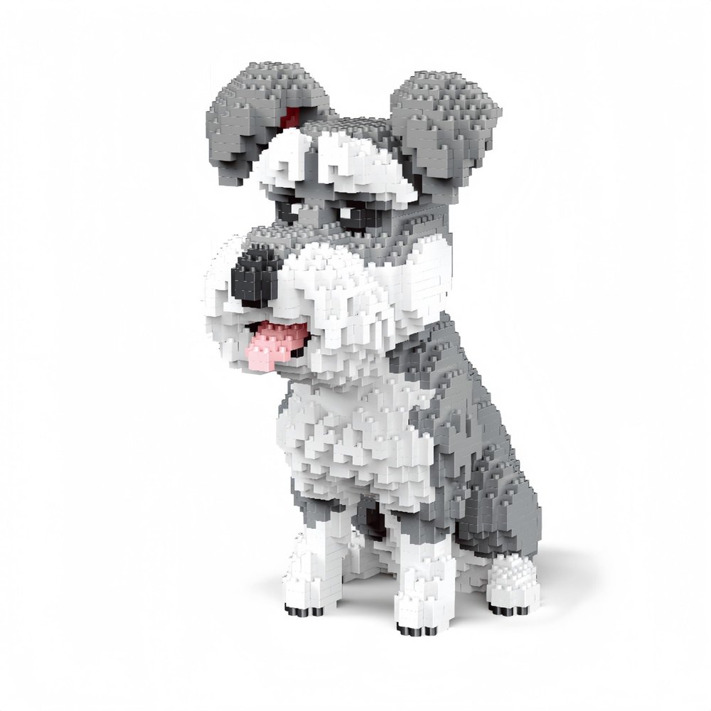 alltogetho Adorable Schnauzer Dog Building Blocks Toy - Micro Mini Size, Ideal for Pet Lovers, and Great as Home Decor & Gift