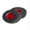 MIXVZARF Rc Car Tyre Tire Wheels for TRX4M for SCX24 for FMS for FCX18 for FCX24 Furitek FX118 1/18 4pcs for Climbing Car Aluminum Alloy Hub Wasteland Wheel Tires RC Car(Red) view 3