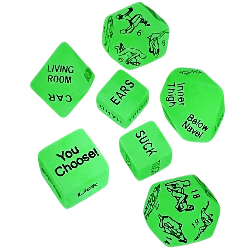 7Pcs Date Night Dice Acrylic Date Night Games Ideas for Adults Valentines Day Gifts, Fun Decision Making Ideas for Him Her, Wedding, Anniversary, Adult Gag Gifts
