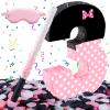 15.7 x 11.5 x 3 Inch Pink Bow Number 3 Pinata,Pink Bow Birthday Decorations, Fillable Hanging Piata with Stick Blindfold Confetti for Girls Boys 3rd Anniversary Party Decorations view 1