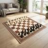 19.7" Foldable Fabric Chess Set Coffee Brown Soft Board with 3" Staunton Style Pieces, Portable Travel Chess Game for Kids, Beginners & Adults, Includes Storage Bag view 1