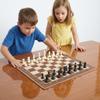 19.7" Foldable Fabric Chess Set Coffee Brown Soft Board with 3" Staunton Style Pieces, Portable Travel Chess Game for Kids, Beginners & Adults, Includes Storage Bag view 4