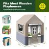 Playhouse Cover Waterproof for Backyard Wooden House 57" L x 57" W x 63" H  Heavy Duty Kids Outdoor Playhouse Protector with YKK Zippers, Roll-Up Door, Windproof Drawstring & Buckles view 2
