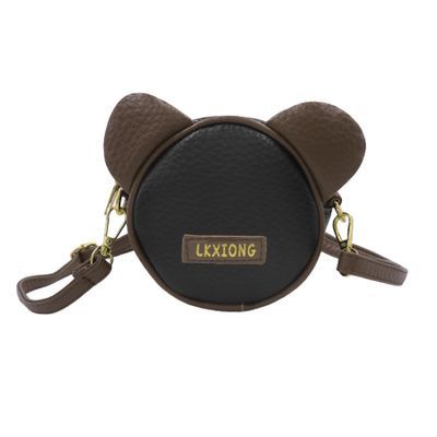 Amamcy Cute Round shape Purse for Girls Women Small Mouse Ear Crossbody Bag Soft Leather Round Purse Cute Wallet Coin Purses