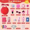 Kagenmi Play Purse for Little Girls, 39Pcs Toddler Purse with Makeup for Girls Age 3 4 5 6+, Pretend Princess Toys Includes Phone, Watch, Camera,Wallet, Kids Toy Purse Christmas Birthday Gift (Red) view 2