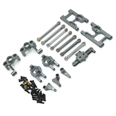 BOQEXSS Rc Car Steering Cup for Wltoys 124006 12423 12427 12428 12429 1/12 Metal Steering Cup Steering Assembly Link Rod Kit RC Car Accessories Upgrade Parts(Gray)