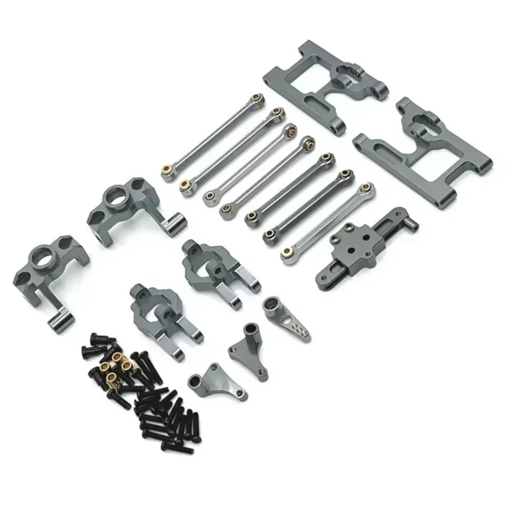 BOQEXSS Rc Car Steering Cup for Wltoys 124006 12423 12427 12428 12429 1/12 Metal Steering Cup Steering Assembly Link Rod Kit RC Car Accessories Upgrade Parts(Gray)