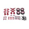 BOQEXSS Rc Car Steering Cup for WLtoys 284131 K979 K989 K999 1/28 Steering Knuckles Tires Steering Link Rod Shock Absorber Kit RC Spare Upgrade Parts(Red) view 2