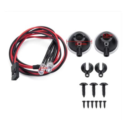 MIXVZARF RC Car Light Bar Kit for TRX-4 for Axial for SCX10 for Tamiya CC01 D90 TF2 1/10 2/4Pcs Light with Round Plastic Cover RC Crawler Car Upgrade Parts(2 Lights)
