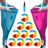 LZTET Granny Pants Outdoor Yard Game Set,Funny Giant Stretchy Pants,Freaky Sets with 5 Bouncy Balls Pump,The Ultimate Party of Family Reunion Outside Backyard Field Day Sack Race Bags(Pink+Blue) view 1