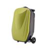 20" Scooter Suitcase for Kids & Adults, Hardshell Kids Ride On Suitcase for Kid Ages 4-15, Foldable Carry On Luggage with Wheels, Multifunctional Lightweight Travel Luggage for Airplane,Green view 1