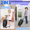 20" Scooter Suitcase for Kids & Adults, Hardshell Kids Ride On Suitcase for Kid Ages 4-15, Foldable Carry On Luggage with Wheels, Multifunctional Lightweight Travel Luggage for Airplane,Orange view 2